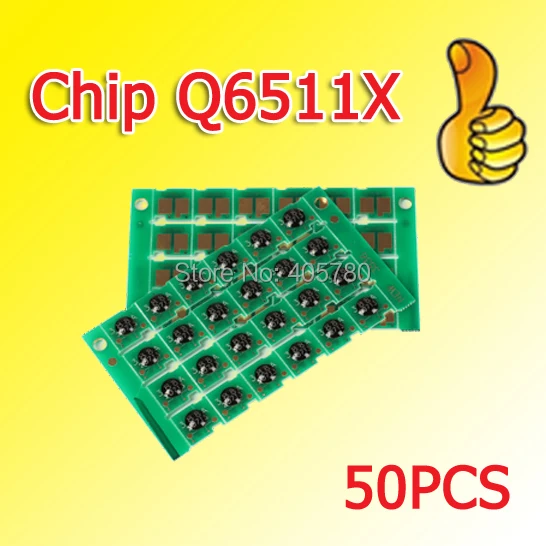 50 шт. универсальный тонер чип для 6511X чипов для 2410/2410n/2420/2420n/2430/2430n
