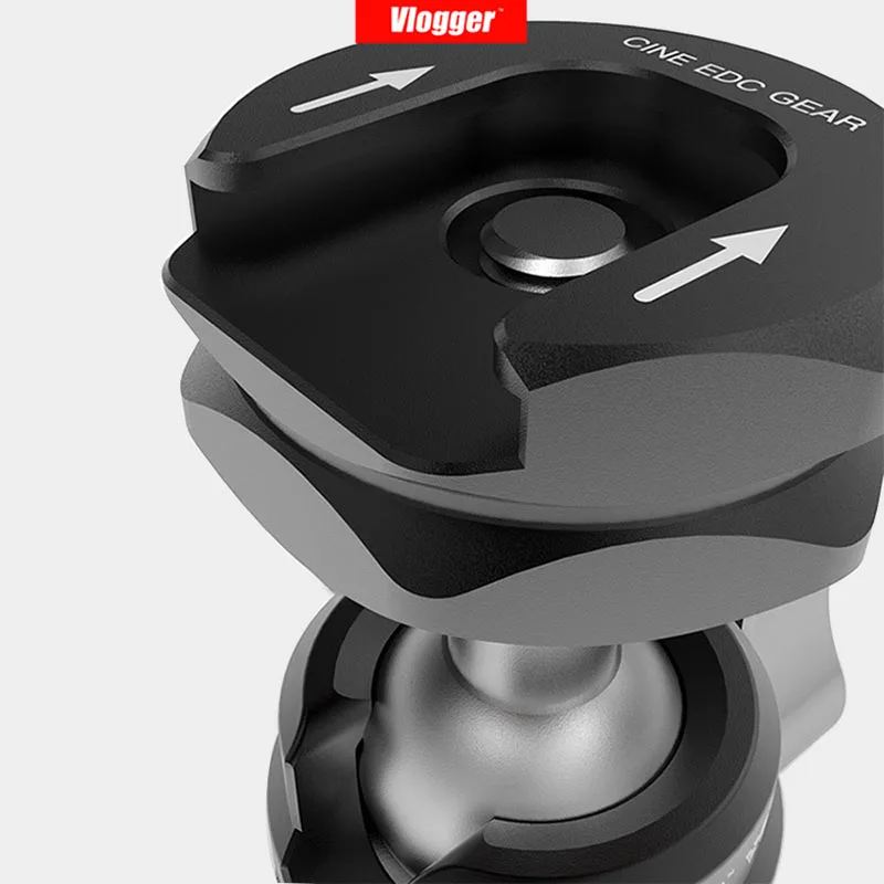 Vlogger Universal Tripod Head Ball with Cold Shoe Mount 1/4 Screw for LED Light Mic Quick Instal Ball Head DSLR Camera Head