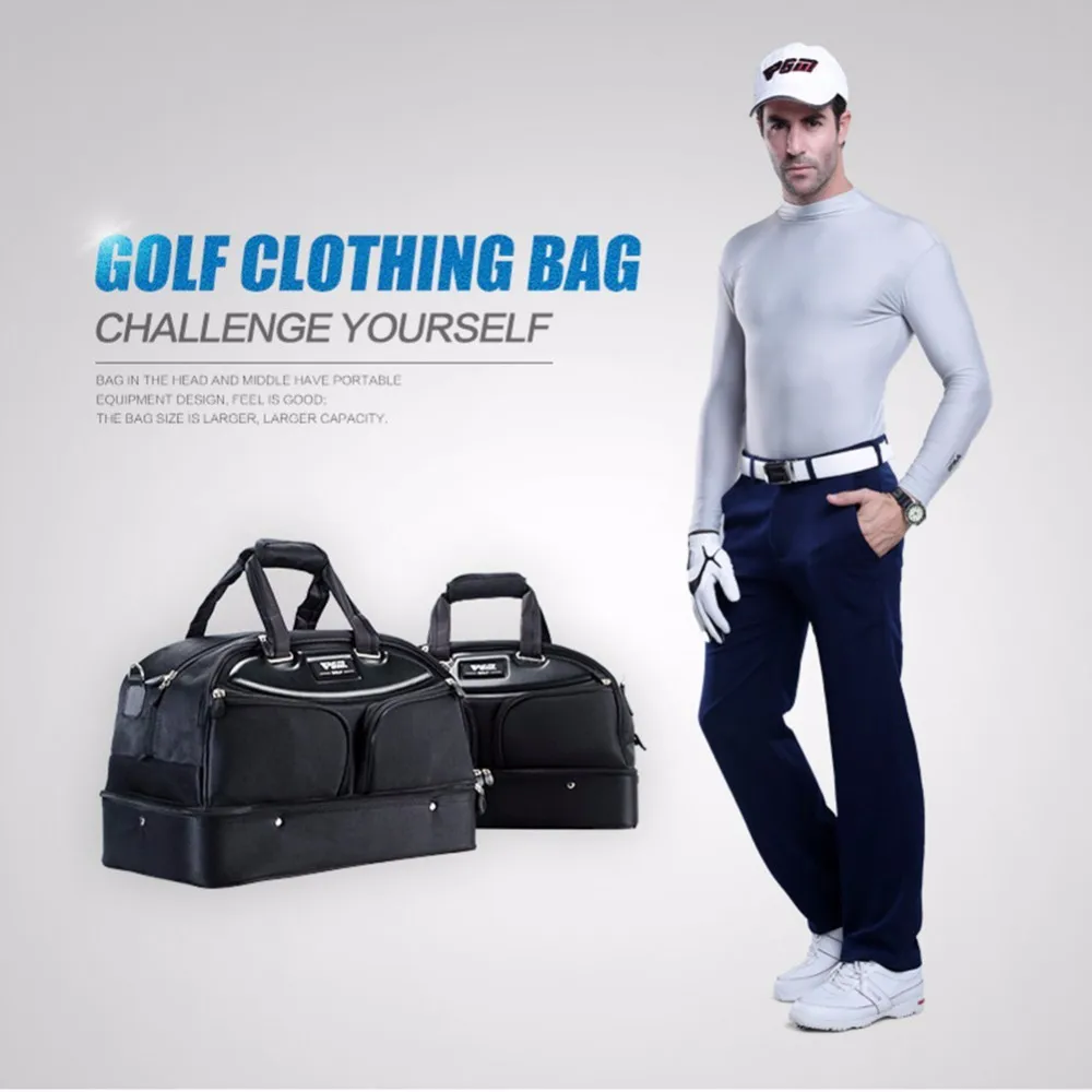 Брендовая сумка для гольфа мужская черная обувь пакет сумки большой емкости двухслойная сумка для одежды