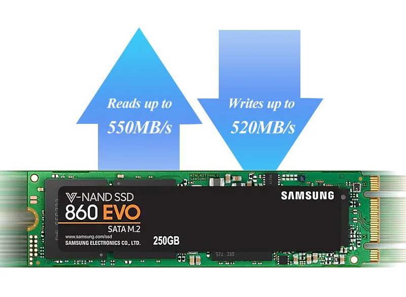 SAMSUNG 860 EVO SATA M.2 Внутренний твердотельный накопитель 250 ГБ 500 ГБ 1 ТБ V-NAND SATA до 550 МБ/с./с SSD для настольного компьютера, ноутбука, компьютера