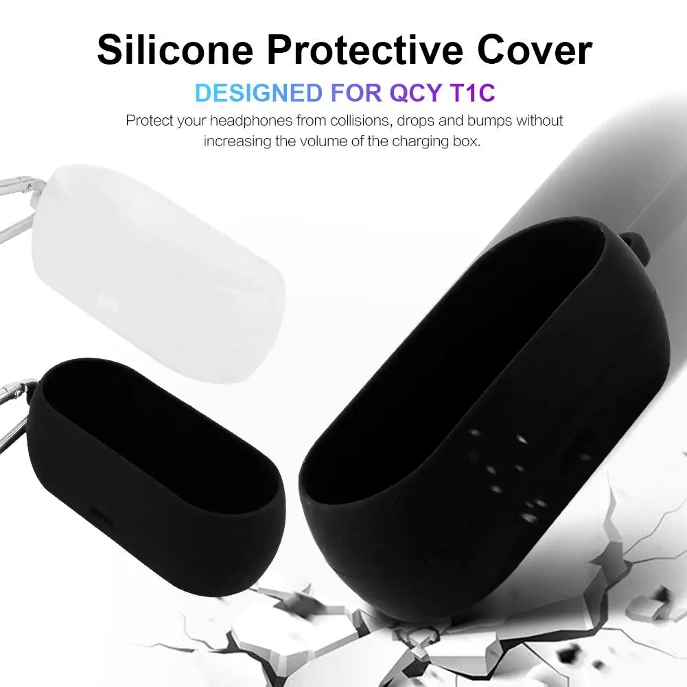 

Soft Silicone Protective Headsets Cover Wireless Bluetooth Earphones Case For QCY T1C Wireless Bluetooth Headphones