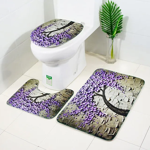 3 Teile Satz Badezimmer Mat Set Wc Teppich Ozean Welt Flanell Anti