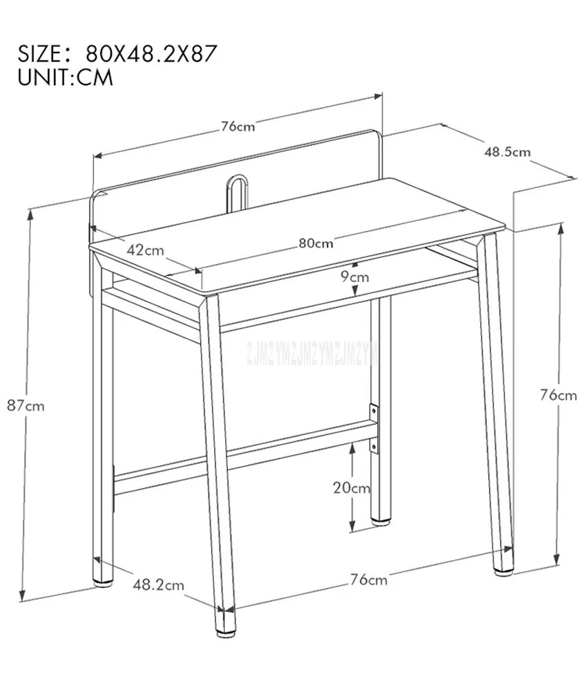80*48,5 см современный деревянный настольный стальной металлическая ножка для ноутбука настольный компьютерный стол для спальни ученический стол 12155