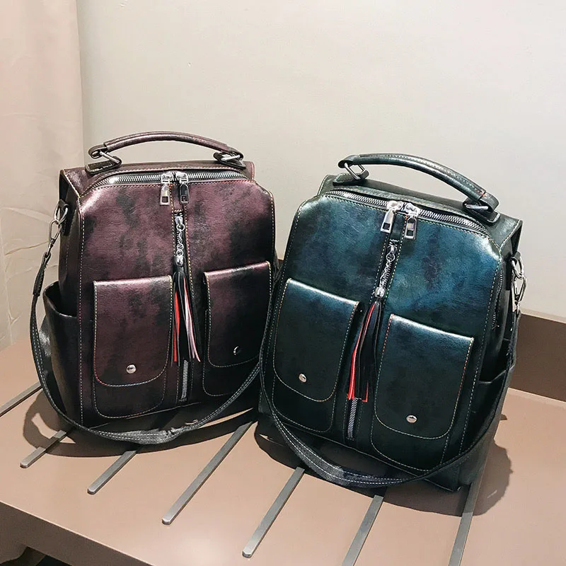 Retro de cuero de las mujeres de la cremallera de la Mochila de la escuela mochilas para chicas adolescentes bolsa de gran capacidad de Mochila femenina XA227H Retro de cuero de las mujeres de la cremallera de la Mochila de la escuela mochilas para chicas adolescentes bolsa de gran capacidad de Mochila femenina XA227H