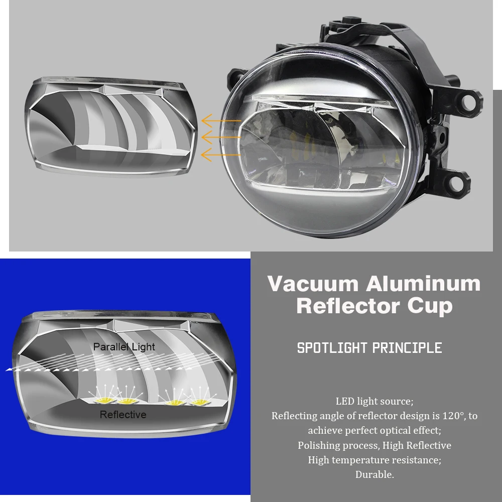  Cawanerl Car 4000LM Fog Light 3030 LED Beads DRL Daytime Running Light White H11 12V For Lexus LX57 - 33001941486