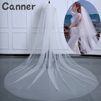 

Romantic Lace Wedding Veil White Ivory One-layer Long Bridal Veil With Comb Wedding Accessories Marriage Head Decoration Gift A4