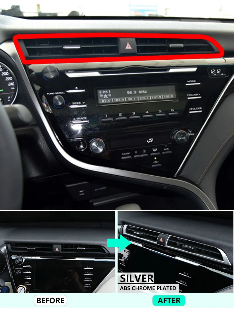 Для Toyota Camry daihatsu altis XV70 2018 2019 хромовое углеродное волокно промежуточный Крышка для