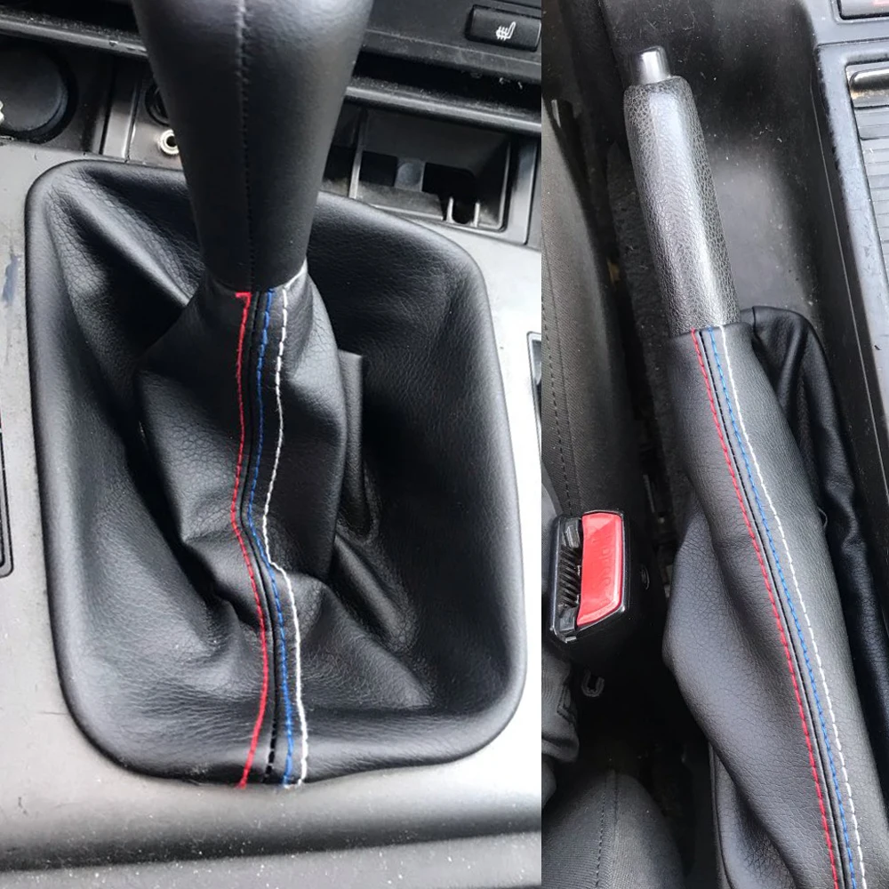 

Car Accessories Gear Manual Shift Leather Boot With Handbrake Gaiter Boot Cover Set Fit For BMW E46 3 Series E36 M3(1991-1998)