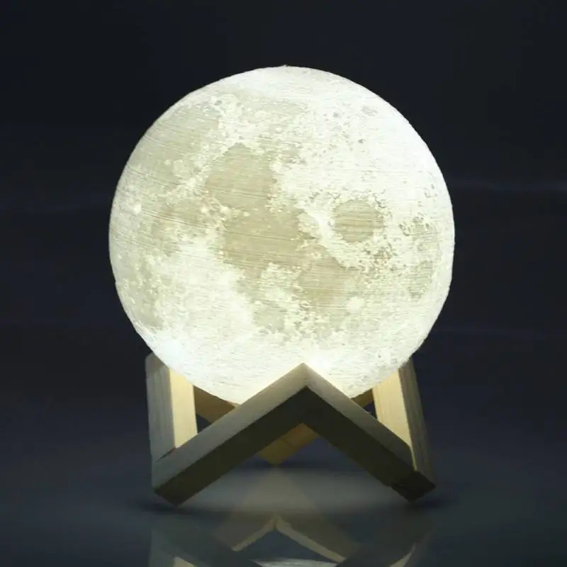 

Double Colors Lamp Touch Control USB Table Moon Light for Holiday Party Home Rack Moon Printed Lamp Christmas Decorative