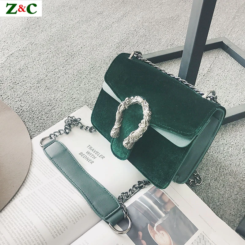 

Luxury Brand Ladies Chain Velvet Shoulder Messenger Bags Original Design Women Velor Crossbody Bag Women Handbags Purse Designer
