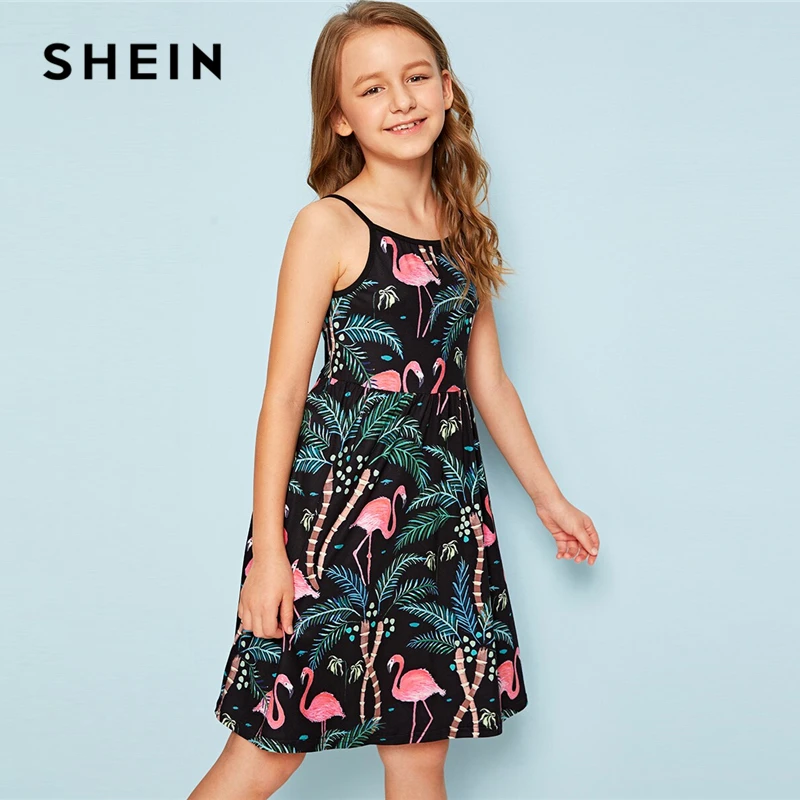 SHEIN Kiddie/красное платье в горошек с рюшами и открытыми плечами для девочек г. летнее расклешенное платье до колена с короткими рукавами для отдыха в стиле бохо