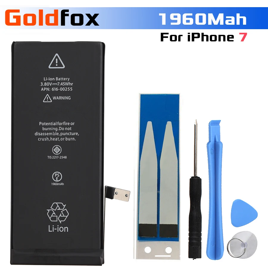 

GOLDFOX High Quality 1960mAh Phone Battery For iPhone 7 Replacement Phone Batteries Rechargeable Battery with Tools Kit