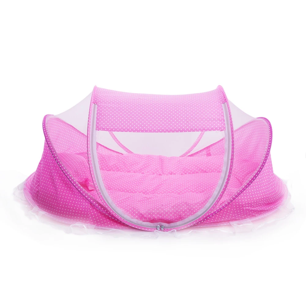4 pièces/ensemble livraison directe Portable Type enfants confortables bébés voyage lit scellé moustiquaire matelas oreiller maille sac (lot de 4)