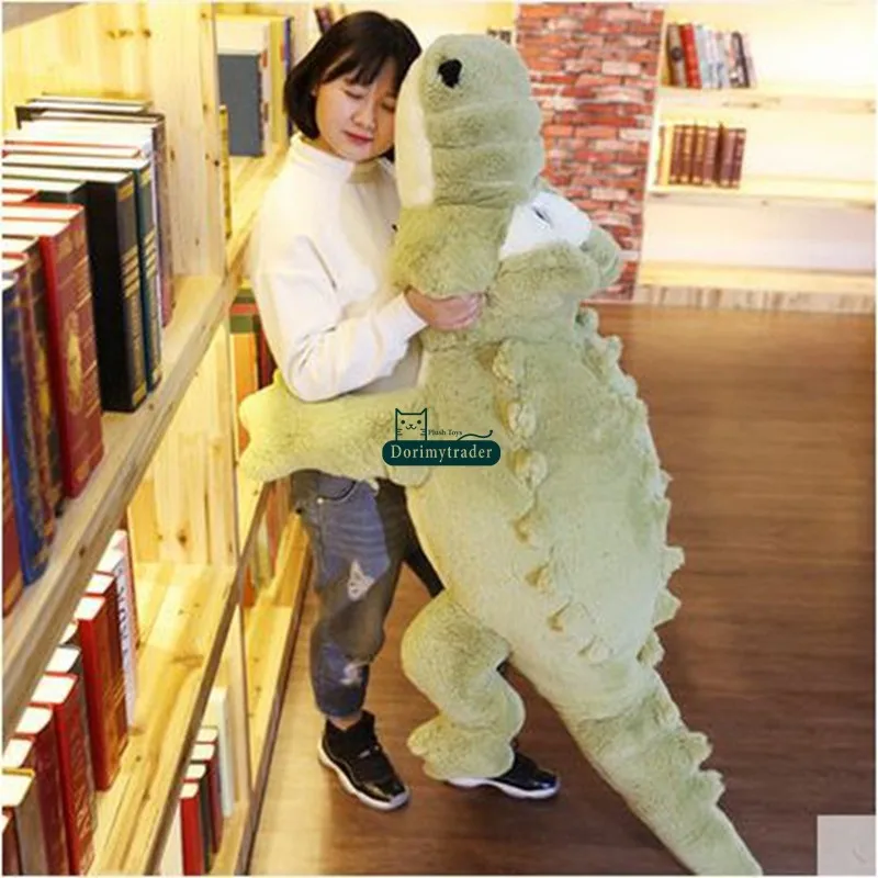 Dorimytrader 200cm Huge Cute Simulated Animal  Crocodile Stuffed Pillow Cushion Big Cartoon Alligator Plush Toy Kids Doll Present DY60155(15)
