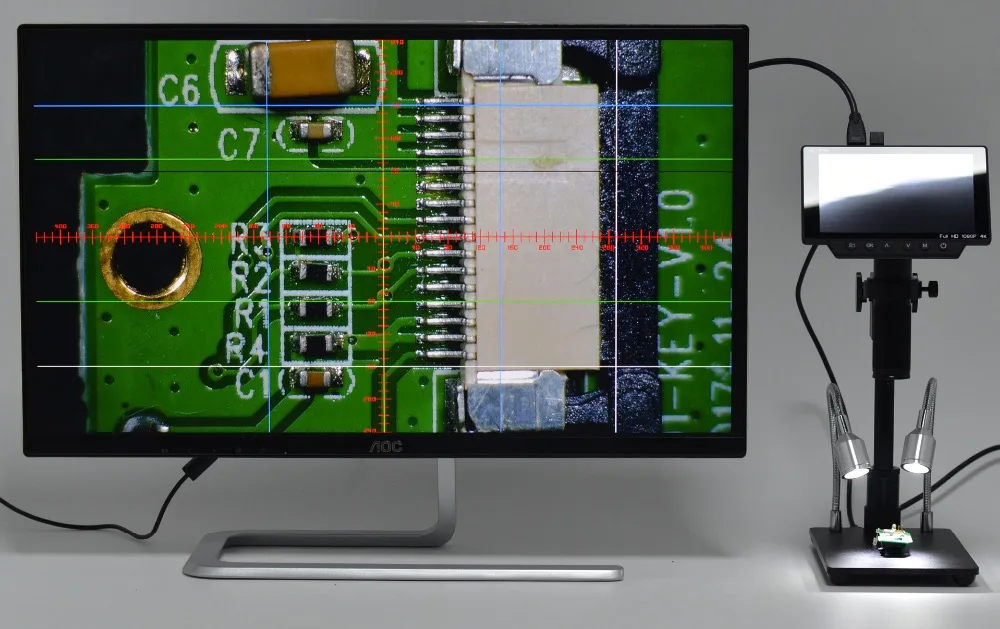 Цифровой микроскоп HAYEAR 16MP HDMI с 5 дюймовым ЖК экраном USB WIFI электронный