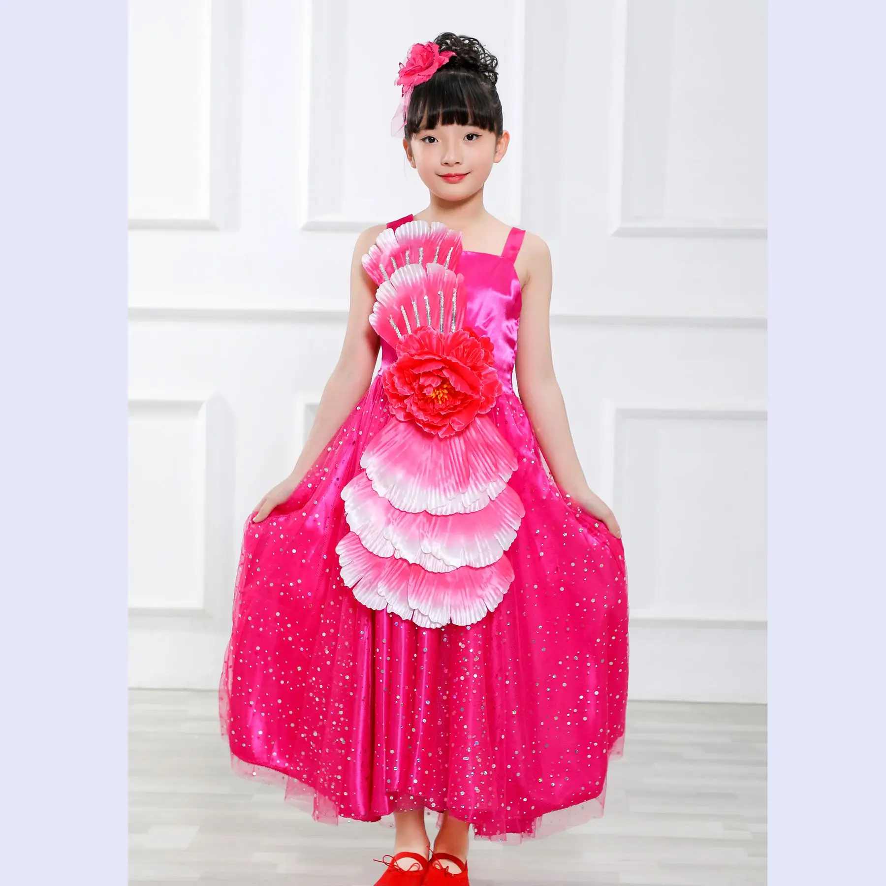 Фламенко платье костюм танец живота платье Испанский танец костюмы для девочек-540 Прямая поставка
