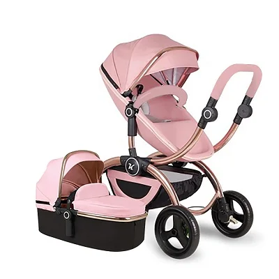 Новая стильная детская коляска 2 в 1, детская складная коляска для автомобиля, независимая детская корзина для сна - Цвет: pink B