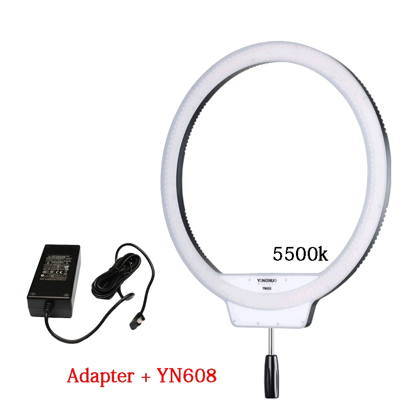 Кольцевой светодиодный светильник YONGNUO YN608 5500K кольцевой 608 LED для селфи студийная