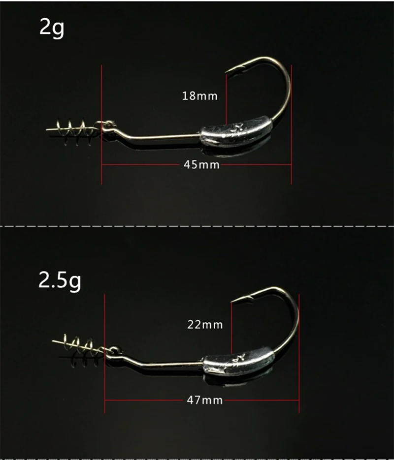 5 шт./пакет рыболовные крючки для мягкой приманки Приманка кривошипная червь привести Техас установки крючков с бородкой и с Фиксатор двери аксессуары 2g/2,5g/3g/5,25g/7g