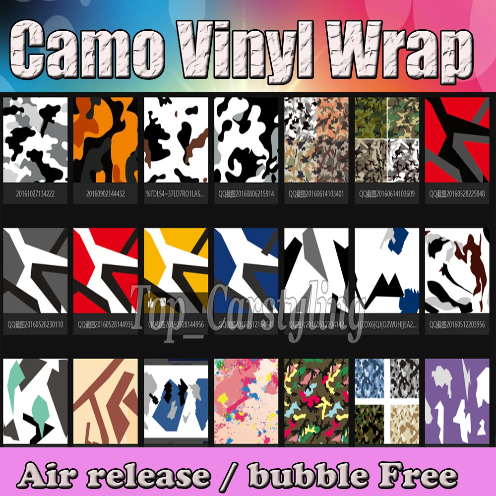 VARIOUS COLOURS stickerbomb camo vinyl car wrapping film with air bubble free 3m hexis (5)