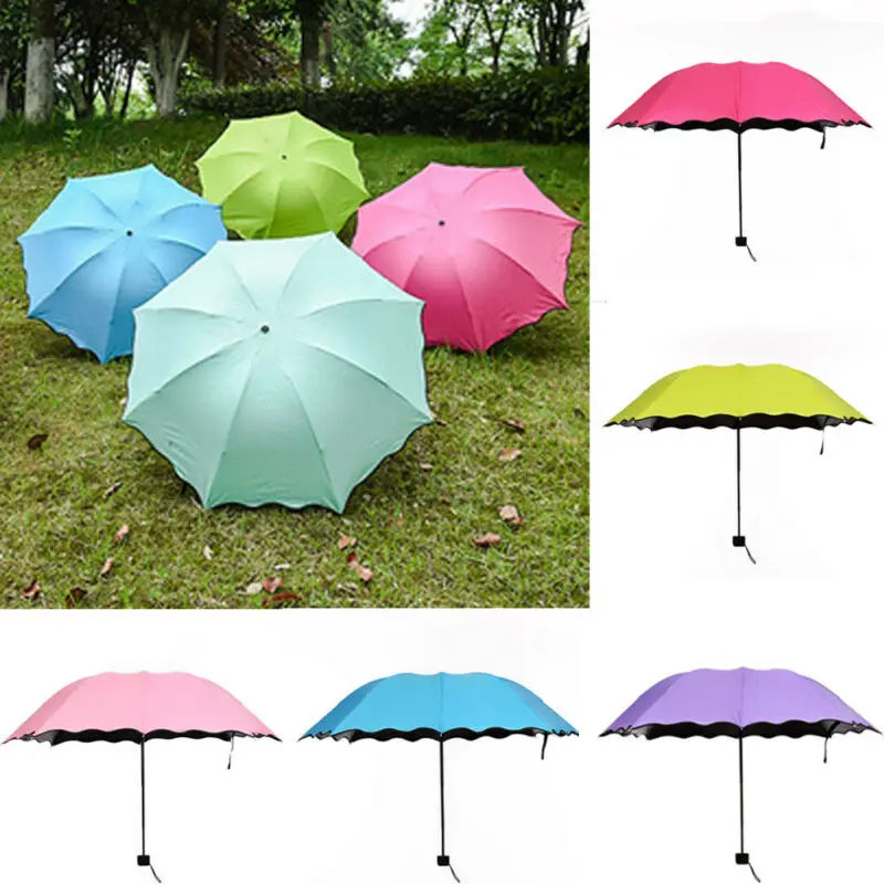 

Anti UV Sun Rain Umbrella Solid Manual Open Parasol Windproof Folding /JP