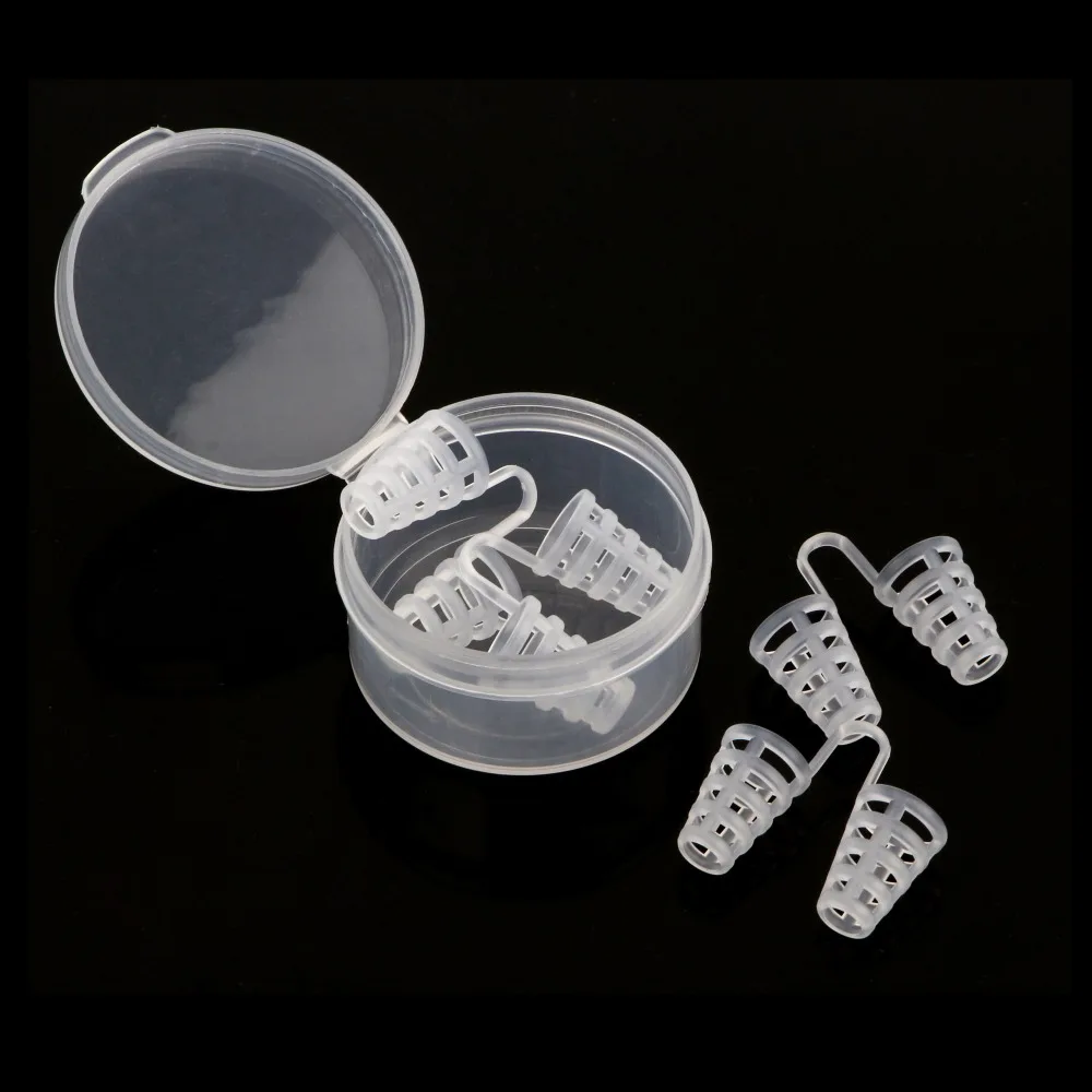4 pairs  box stop anti snoring solution device snore stopper mouthpiece tray stopper sleep apnea