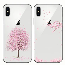 

Romantic Japan Sweet Love Cherry Blossom Cat Soft Silicon Phone Cases Cover Coque Fundas for IPhone 6 6S 7 8 Plus 5 5S SE X