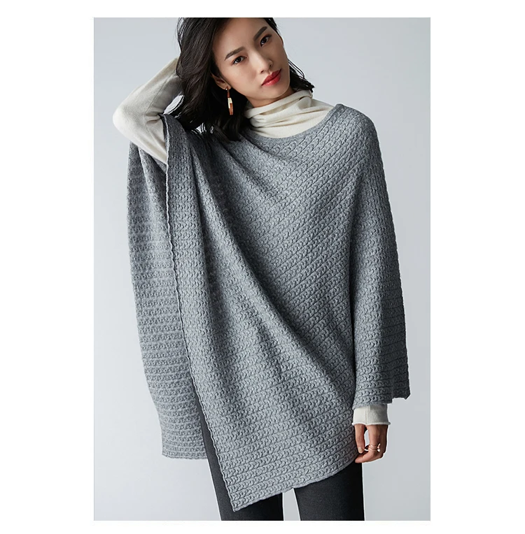 Women Cashmere Sweaters 2018 New Fashion High Quality Designer Knitting Pullovers Shawl Cloak 