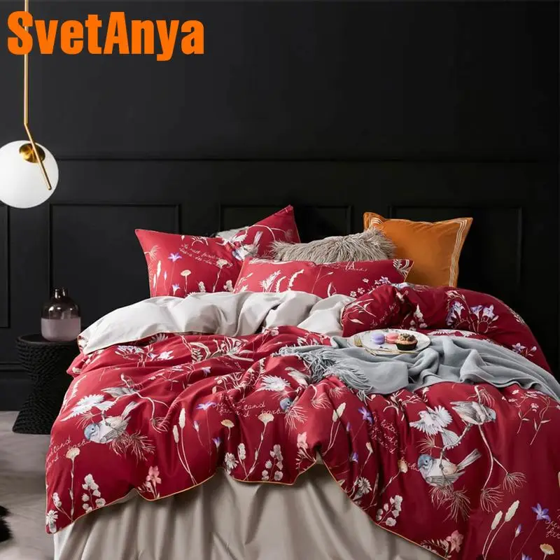 

Svetanya egyptian Cotton Bedding Set print Bed Linens king queen double size