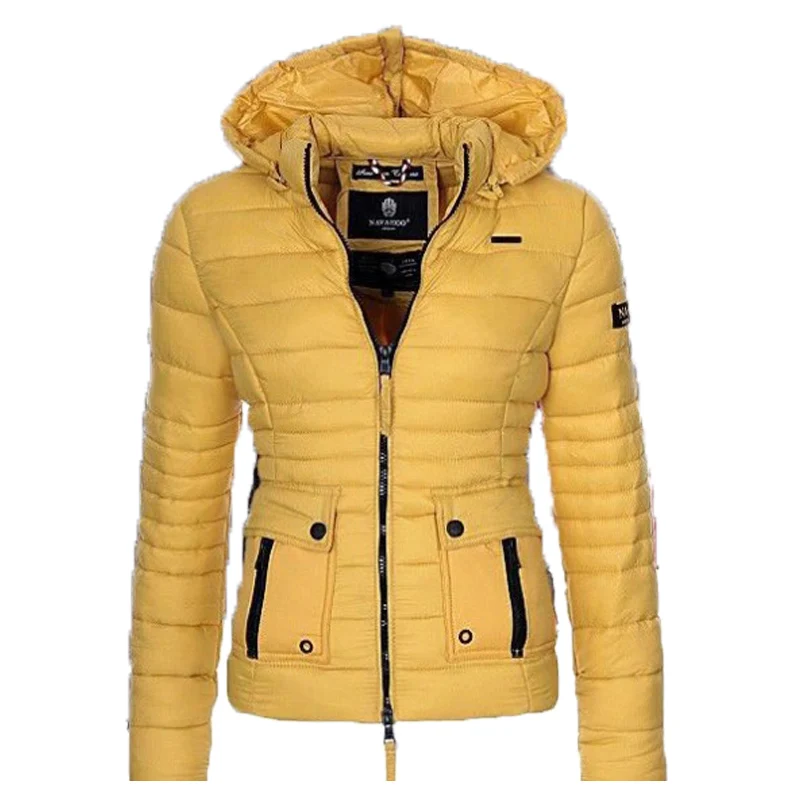 ZOGAA S-3XL, женские хлопковые парки, пальто, пуховая куртка, парка для женщин, модное приталенное однотонное пальто, верхняя одежда, женские парки - Цвет: yellow