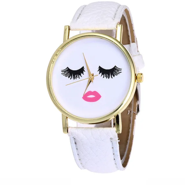 Fashion Long eyelashes Ladies Watch Male And Female Clock PU Leather Strap Analo Fashion Long eyelashes Ladies Watch Male And Female Clock PU Leather Strap Analo