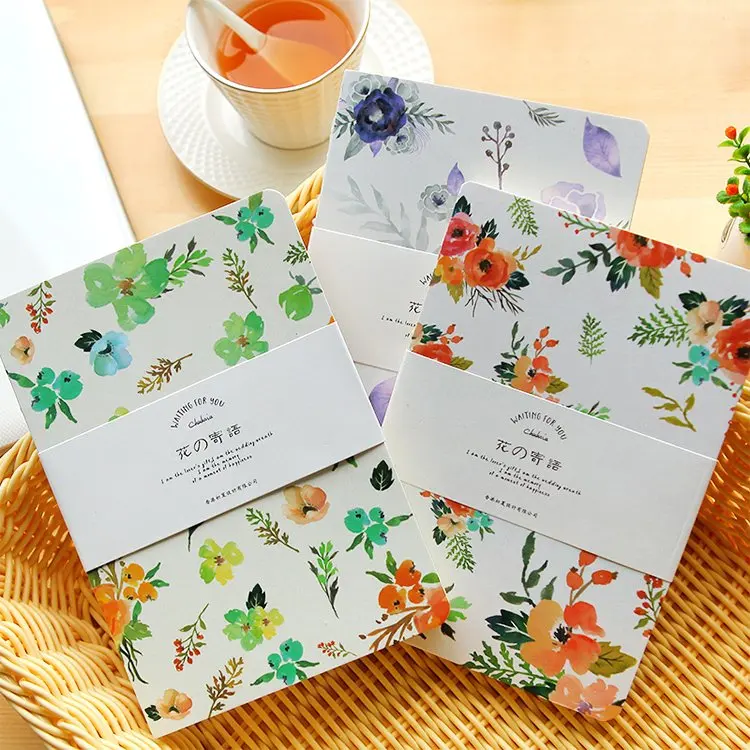 

Flowers naked hand book blank pages notebook small pure and fresh note book diary South Korea's creative stationery