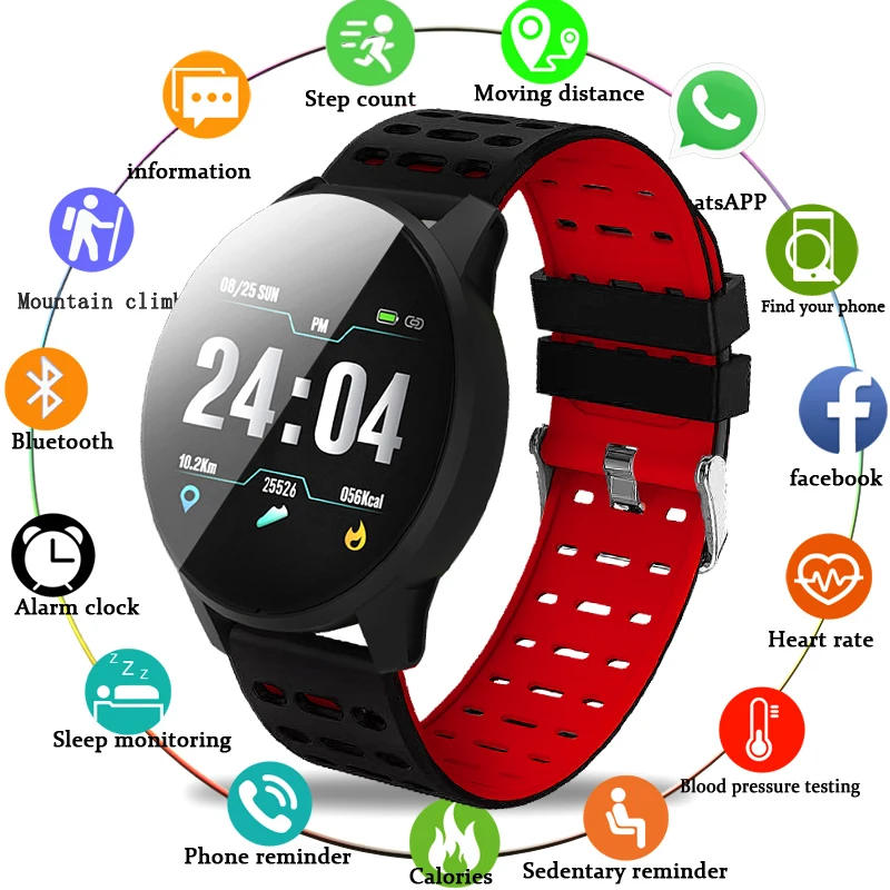 

LIGE New Sport Bracelet Smart Waterproof Fitness Bluetooth Connection Android ios System Heart Rate Monitor Pedometer Watch+Box