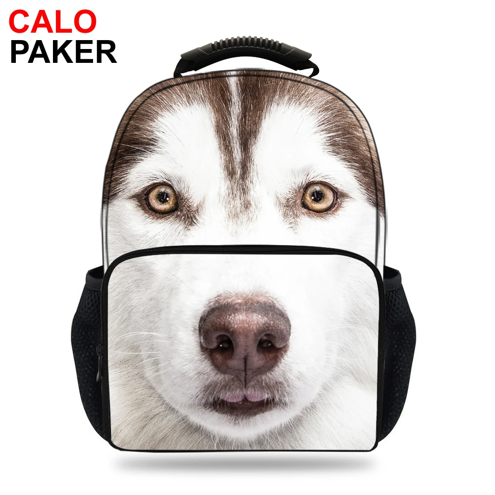 15inch Mochila Children Cute Husky Animals Backpack Dog Printed school bags for Boys Teenager