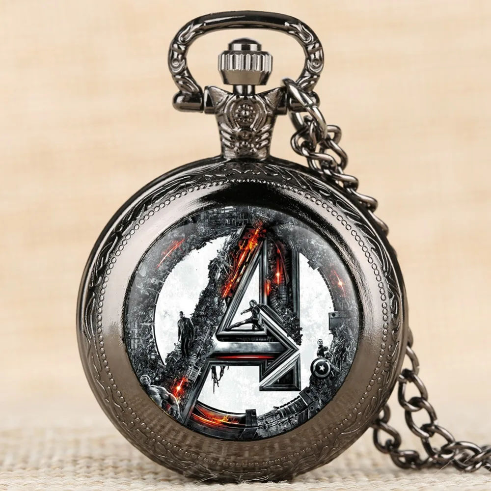 Quartz Sport Pocket Watch Marvel Comics Supermen Pattern Watches Men Fashion and Simple Men
