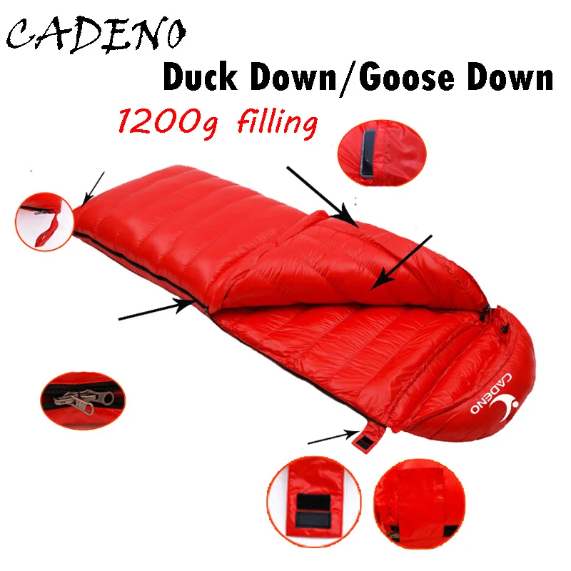 Special  Envelope Sleeping Bag Adult Duck Down Goose down with 1200g Filling Camping Sleep Bag