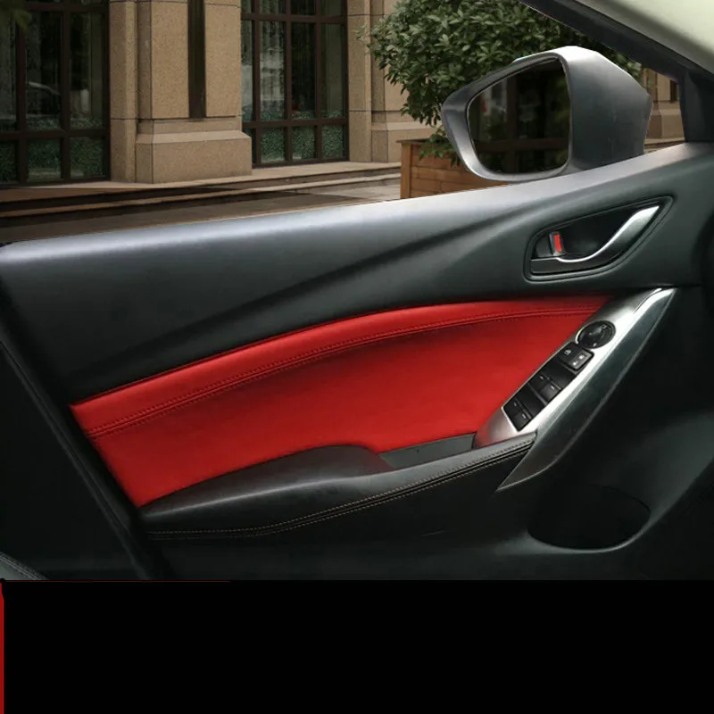

Auto Modified Accessories Protected Decorative Interior Door Panel Leather Cover For Mazda Atenza 2014 2015 AB17