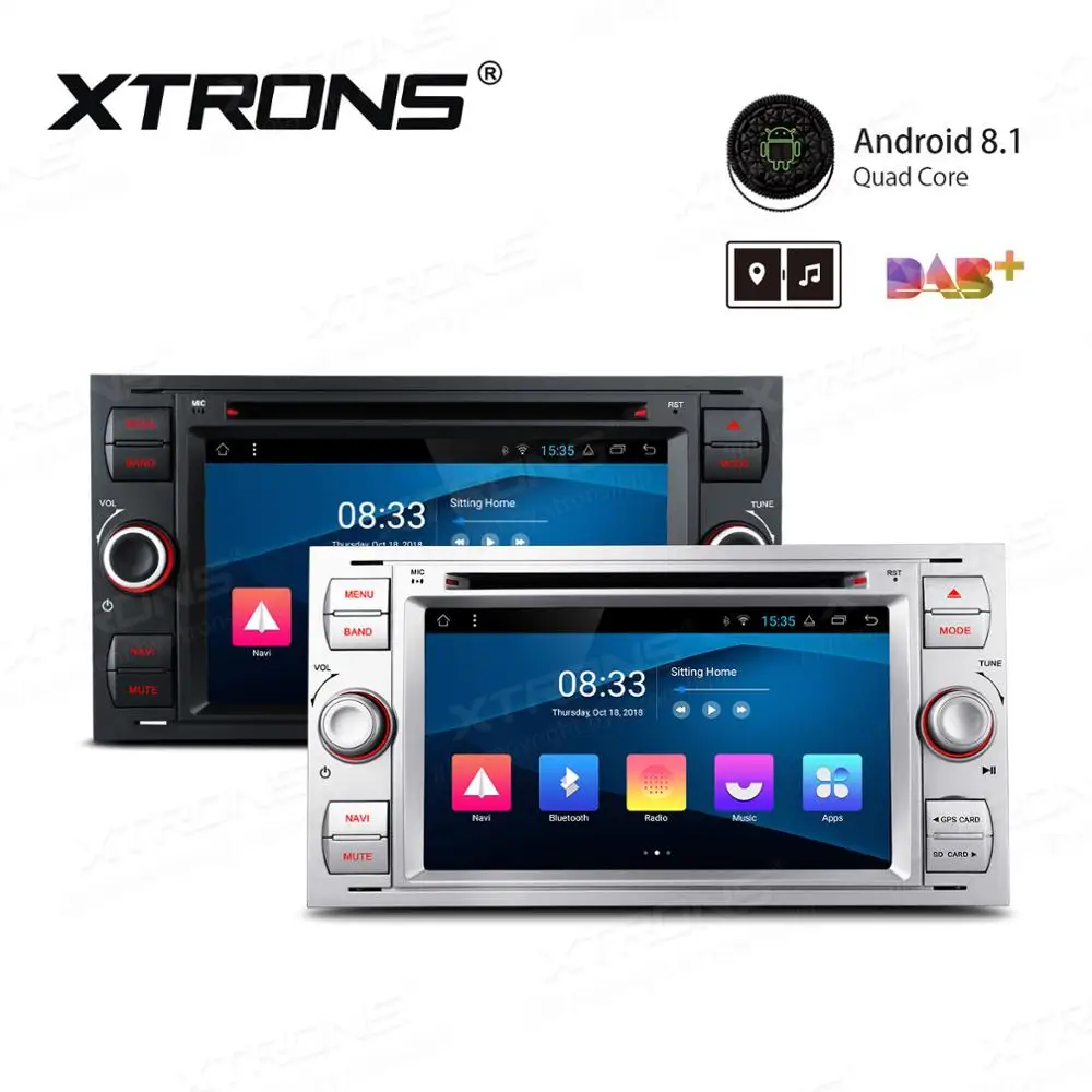 XTRONS 7 &quotAndroid 8 1 четырехъядерный GPS навигационная система для FORD Focus II C-Max S-Max Galaxy Fusio
