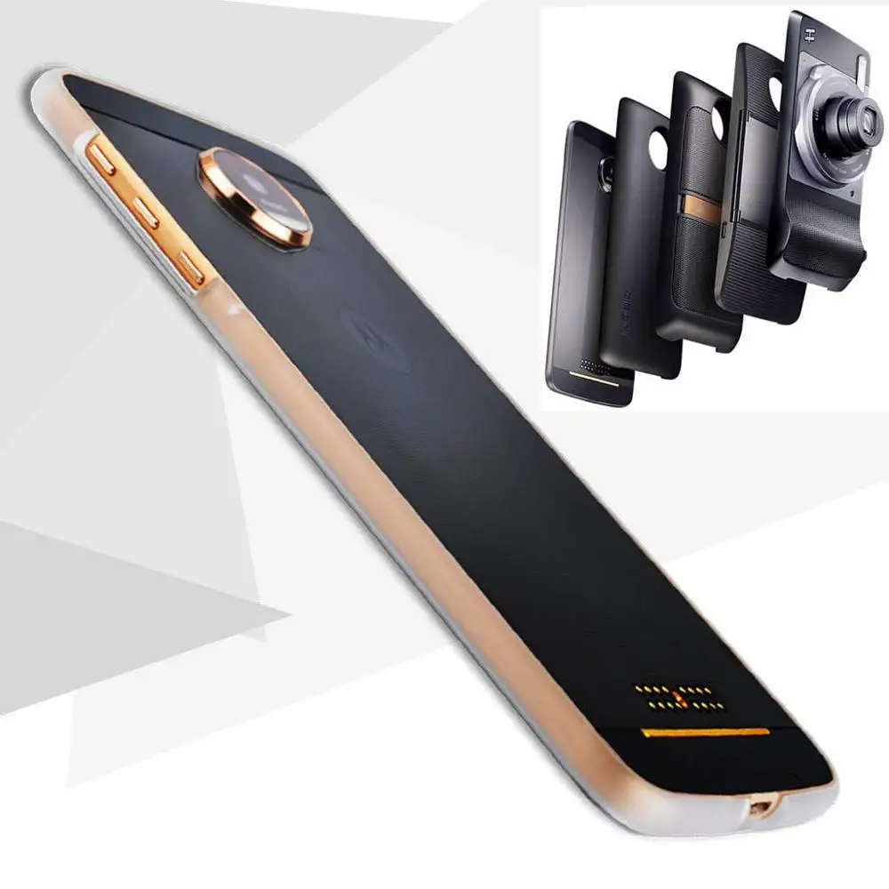 Чехол бампер Moto Z (с защитой экрана в подарок) совместим с модами motorola z