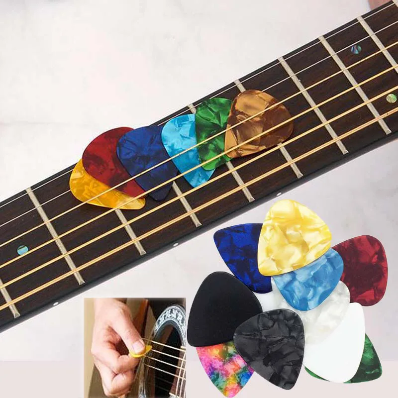 

50 Pcs/set Celluloid Guitar Pick Mediator 0.46mm 0.71mm 0.96mm for Acoustic Electric Assorted Pearl Celluloid Guitar Picks