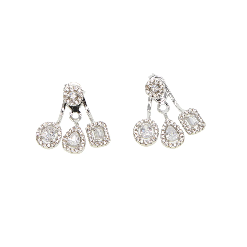 

cute jewelry delicate girl women ear stud cz waterdrop cubic earrings delicate big CZ stud minimalist flower earring