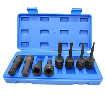 

8 Piece Spline Impact Socket Bit Set 1/2in Square Drive Socket M5 M6 M8 M10 M12 M14 M16 M18 CR-MO Ratchet Bit Socket Screwdriver