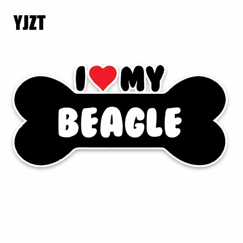 YJZT 15*7 1 см I Heart My Beagle Terrier Dog Bone ПВХ автомобильный бампер наклейки для автомобиля C1