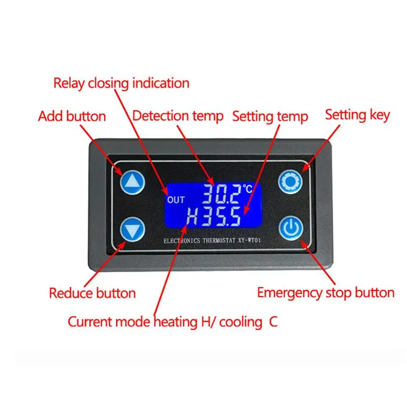 XY-WT01 Temperature Controller Digital LED Display Heating/Cooling Regulator Thermostat Switch