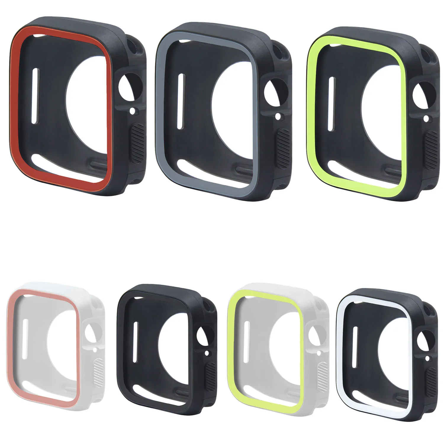 Двойной цвет Защитный силиконовый чехол для Apple Watch Series 4 Чехол iWatch мм 40 44