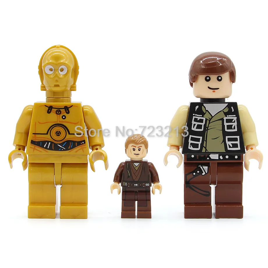 

Single 8cm 3.5inch Luke Figure Yoda C3PO Ahsoka Tano Anakin Darth Vader Building Blocks Set Model Kits Toys