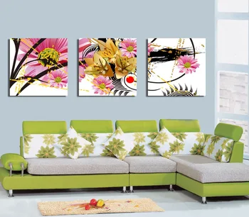 

3 pieces giclee print decorative flowers picture canvas modern home decor Custom Framed Or No Framed Canvas Print Painting