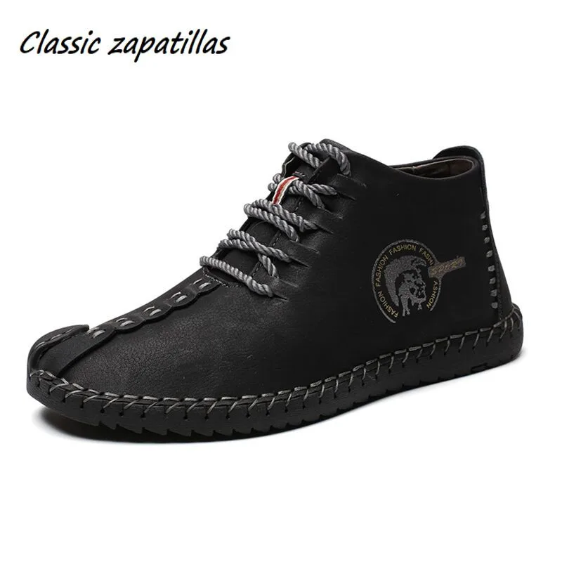 Классические мужские ботинки Zapatillas сезон осень-зима теплые зимние на меху