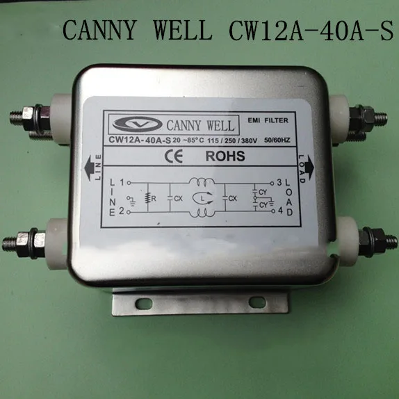 

CW12A-40A-S power supply filter staticizer 10 V 50V 380V 40A Electrical Equipment Adapters Power Supplies