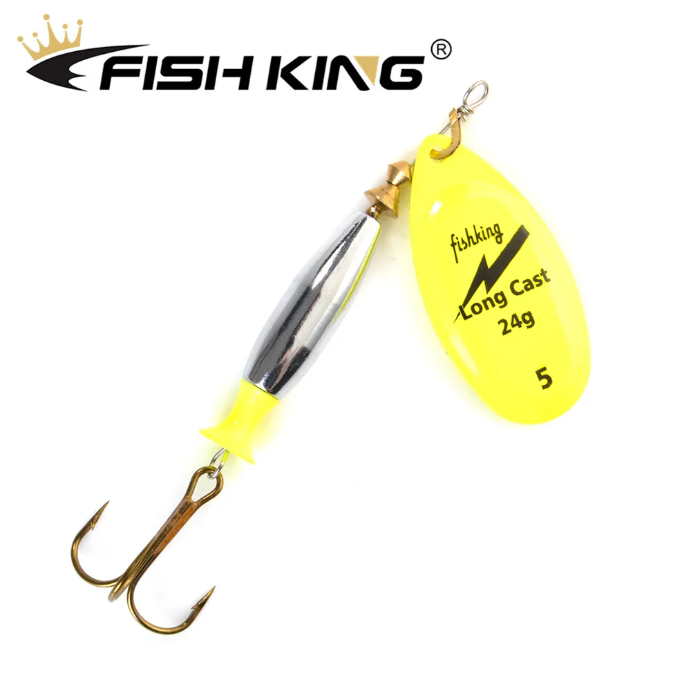 FISH KING 1 шт. 18 г/24 г Длинные литые Спиннеры для глубокого бега приманка рыбалки